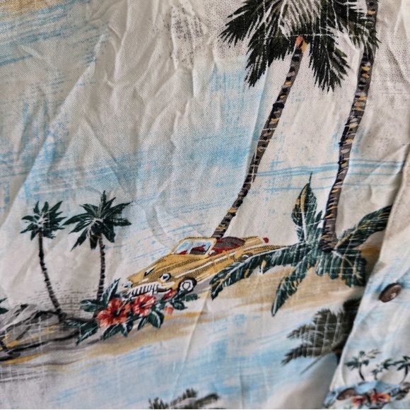 Batck Bay Tropical Palm Tree Button-Up Mens  Xxl Short Sleeve Shirt - Picture 4 of 9